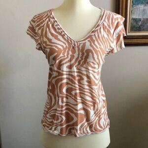 Maeve Anthropologie Ruffle Sleeve V-Neck Tee - Size Small